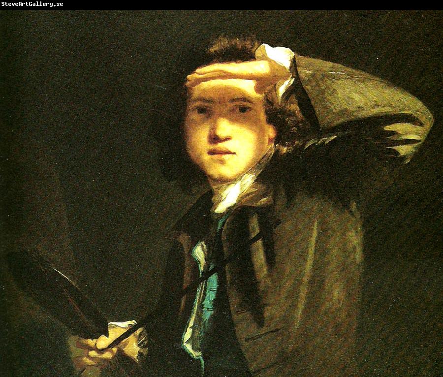 Sir Joshua Reynolds self-portrait shading the eyes